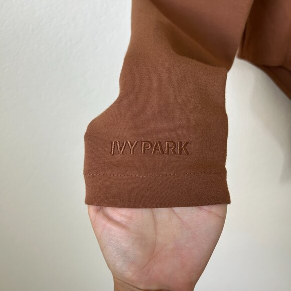 Adidas Ivy Park Bodysuit Womens XL Brown Beyonce Long Sleeve 3 Stripe Athletic - Picture 5 of 9